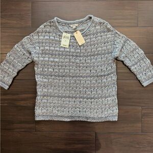 Lucky Brand Grey/Blue/Metallic Silver Sweater Size S - NWT